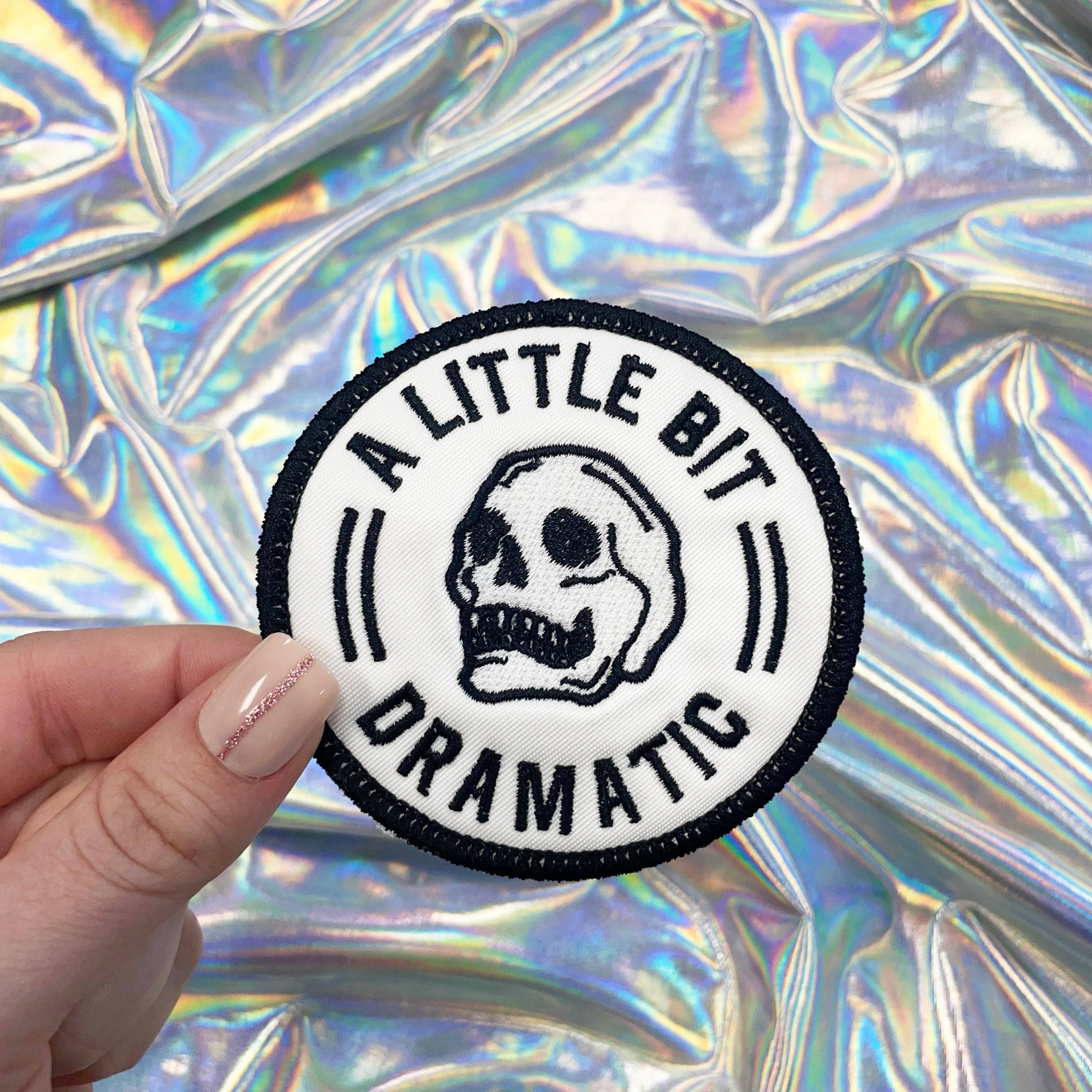 A Little Bit Dramatic Skull Iron On Patch